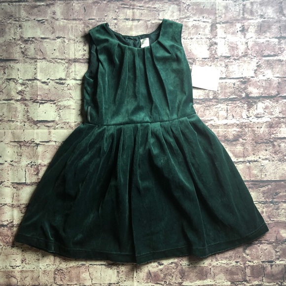 carters green velvet dress